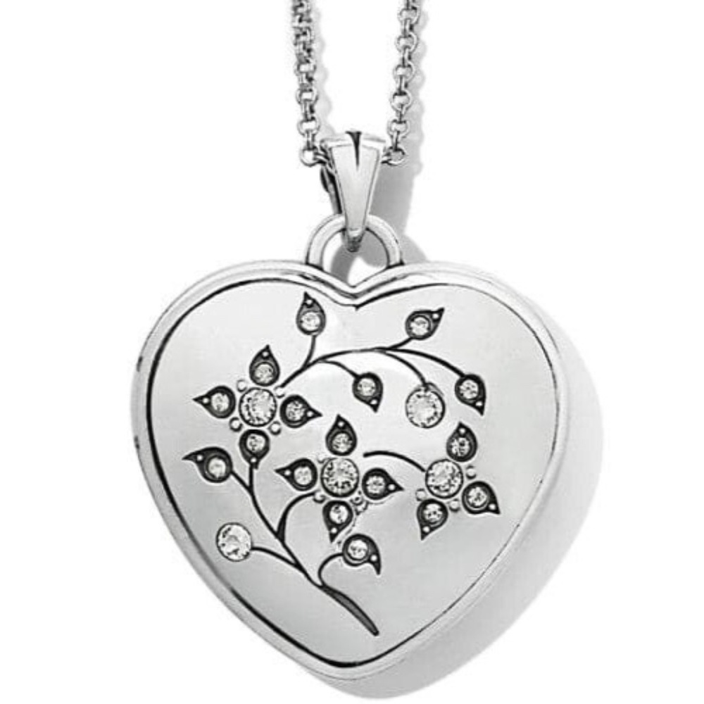 NWT Brighton First Day of Spring Reversible Convertible Heart Photo Necklace